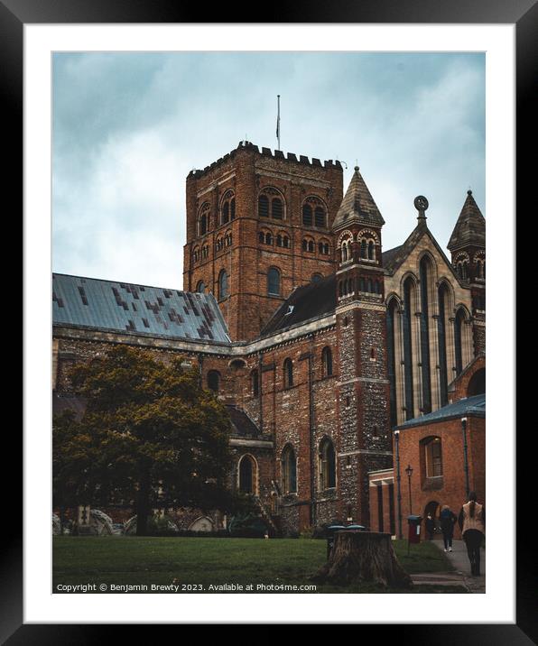 St Alban's Cathedral  Framed Mounted Print by Benjamin Brewty