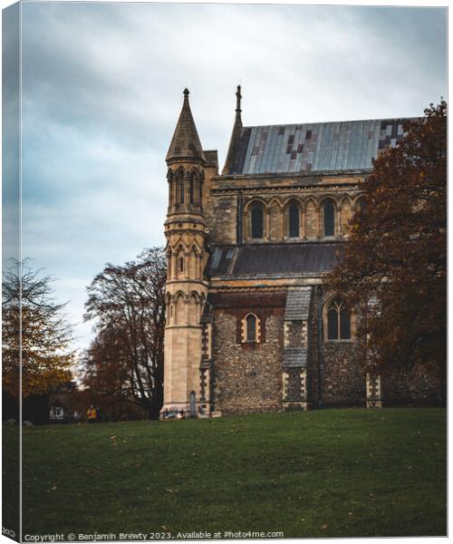 St Alban's Cathedral Canvas Print by Benjamin Brewty
