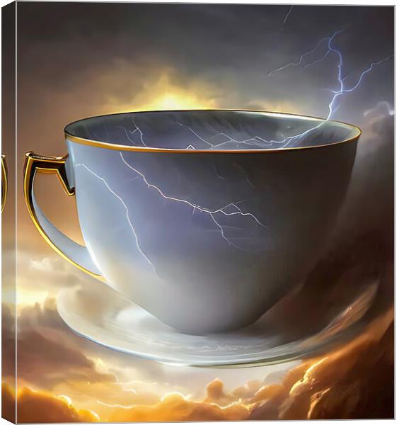 Tempest in a Teapot Canvas Print by Roger Mechan