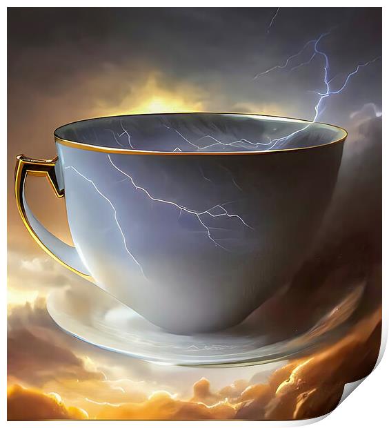 Tempest in a Teapot Print by Roger Mechan