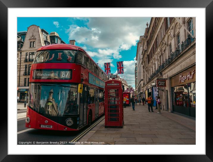 London Street photography Framed Mounted Print by Benjamin Brewty