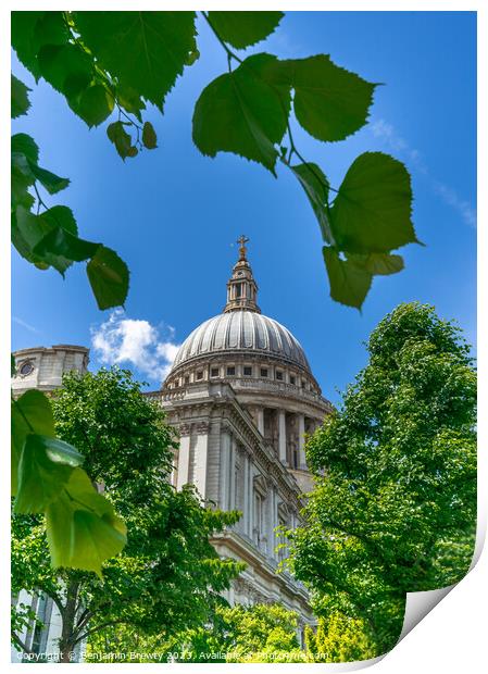 St Paul's Cathedral Print by Benjamin Brewty