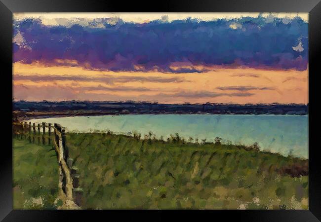 Sunset - Painting Effect Framed Print by Glen Allen