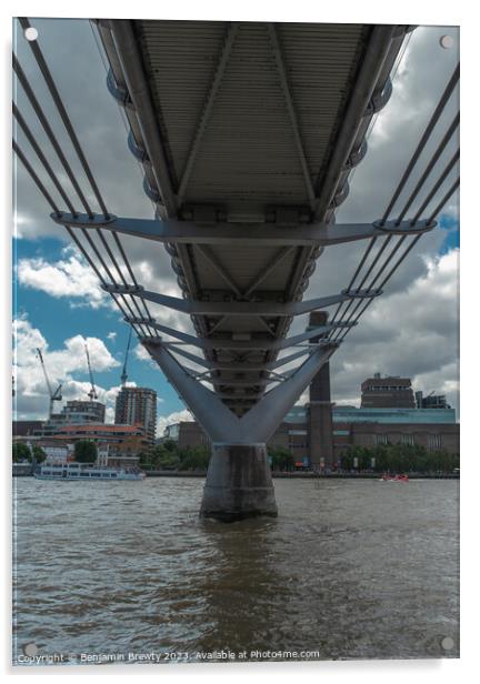 Millennium Bridge  Acrylic by Benjamin Brewty
