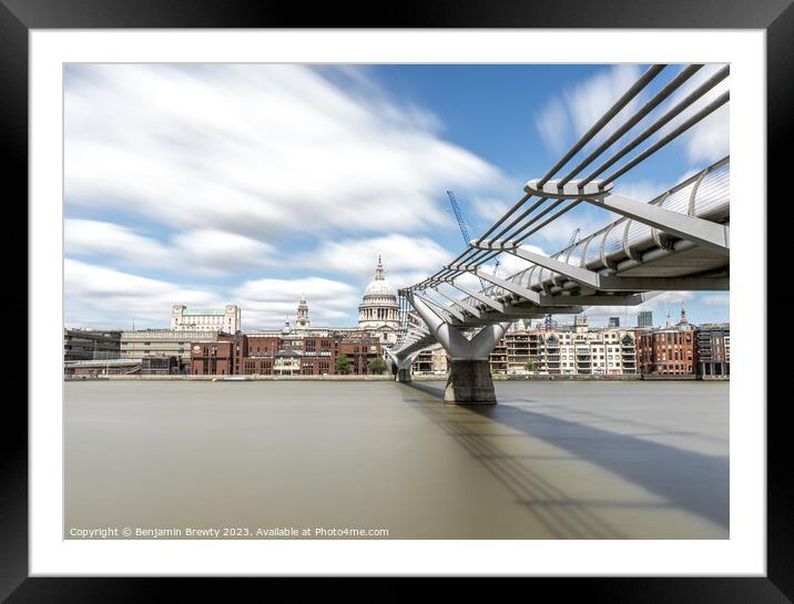 River Thames Long Exposure  Framed Mounted Print by Benjamin Brewty