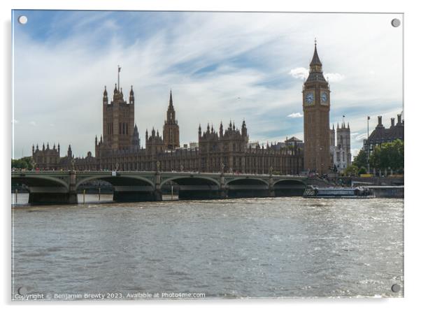 Big Ben & Parliament  Acrylic by Benjamin Brewty