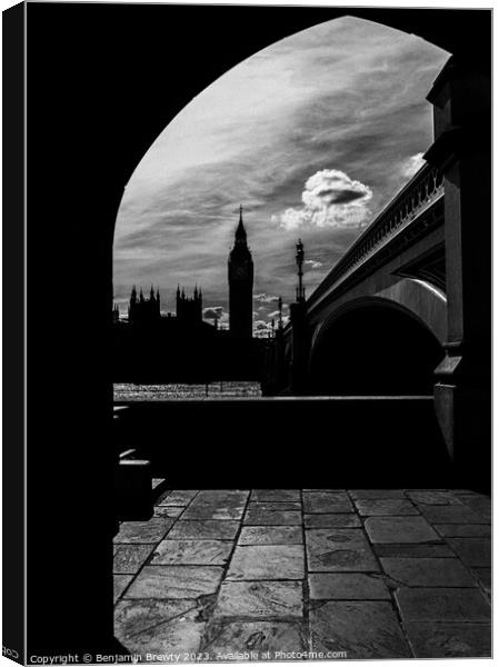 London Black & White Canvas Print by Benjamin Brewty