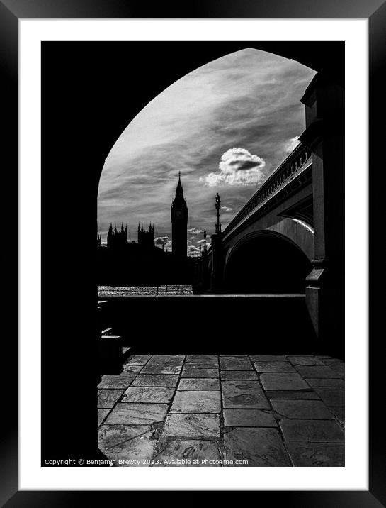 London Black & White Framed Mounted Print by Benjamin Brewty