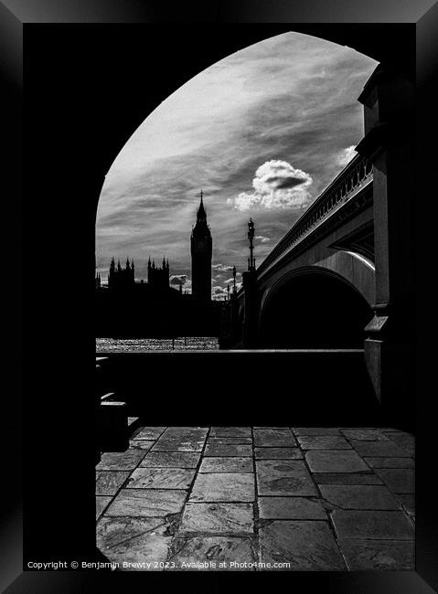 London Black & White Framed Print by Benjamin Brewty