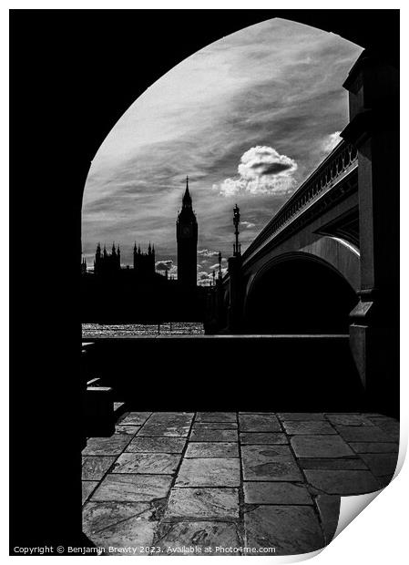 London Black & White Print by Benjamin Brewty