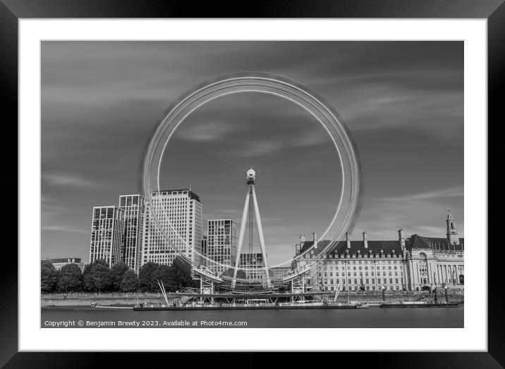 London Eye Long Exposure  Framed Mounted Print by Benjamin Brewty