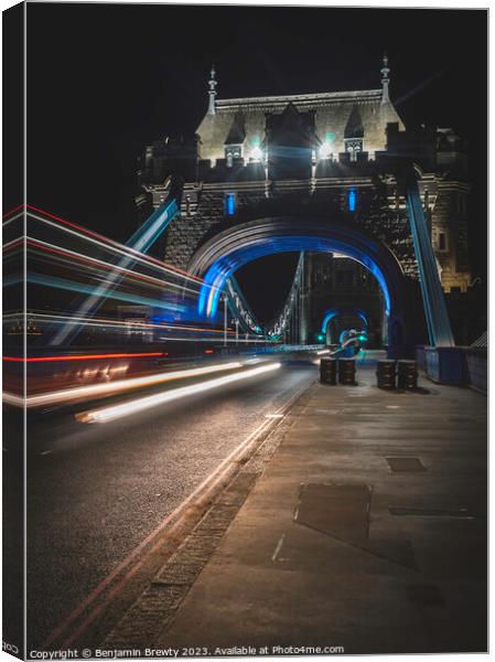 Tower Bridge Long Exposure  Canvas Print by Benjamin Brewty