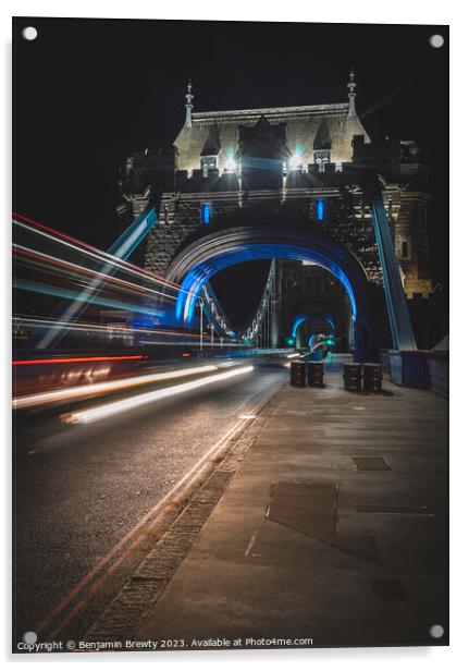 Tower Bridge Long Exposure  Acrylic by Benjamin Brewty