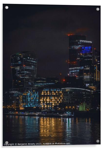 London Skyline  Acrylic by Benjamin Brewty