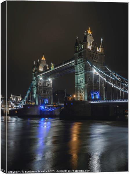 Tower Bridge Long Exposure  Canvas Print by Benjamin Brewty