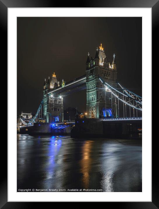 Tower Bridge Long Exposure  Framed Mounted Print by Benjamin Brewty