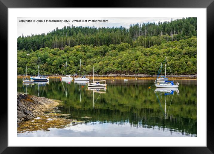 Moored yachts at Salen Jetty, Ardnamurchan Framed Mounted Print by Angus McComiskey