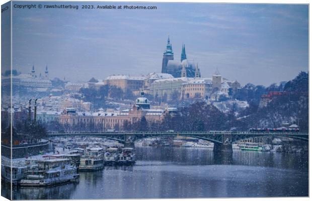 Prague Castle Winter Wonderland Canvas Print by rawshutterbug 