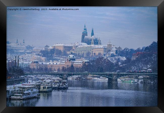 Prague Castle Winter Wonderland Framed Print by rawshutterbug 