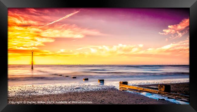 Rhyl Beach Sunset North Wales Framed Print by Darren Wilkes