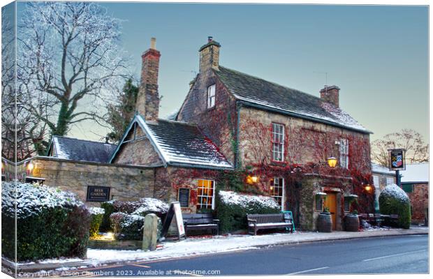 Wentworth Village Pub Canvas Print by Alison Chambers