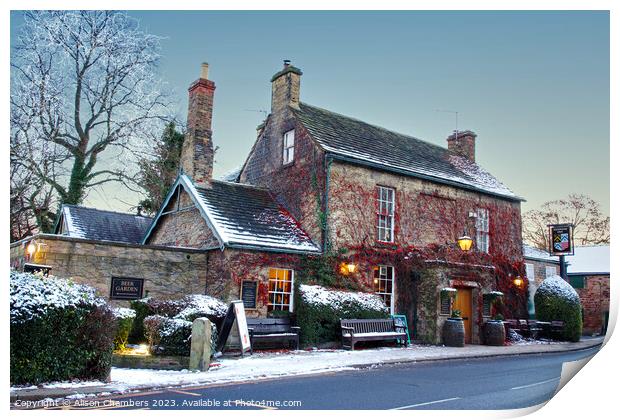 Wentworth Village Pub Print by Alison Chambers