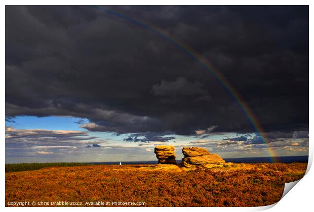 The Ox Stones caught in storm light. Print by Chris Drabble