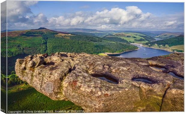 The view from Bamford Edge Canvas Print by Chris Drabble