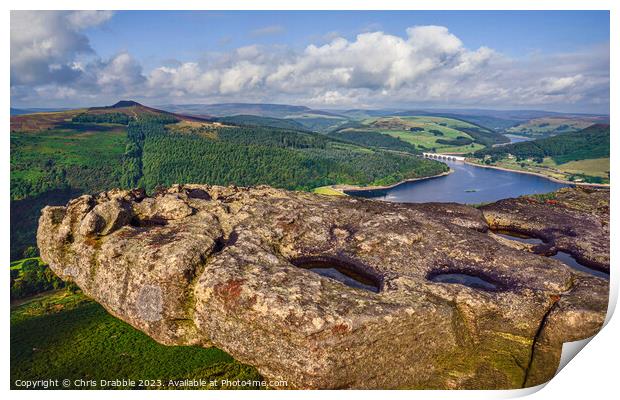The view from Bamford Edge Print by Chris Drabble