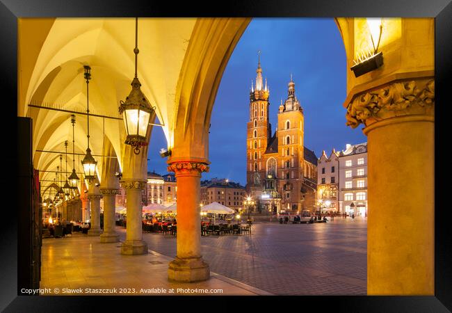 Kraków by Night Framed Print by Slawek Staszczuk