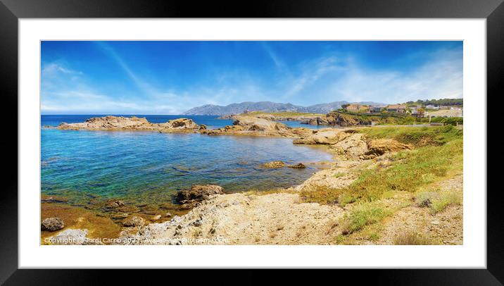 Great panoramic view of the coastal route from Port of Selva to  Framed Mounted Print by Jordi Carrio