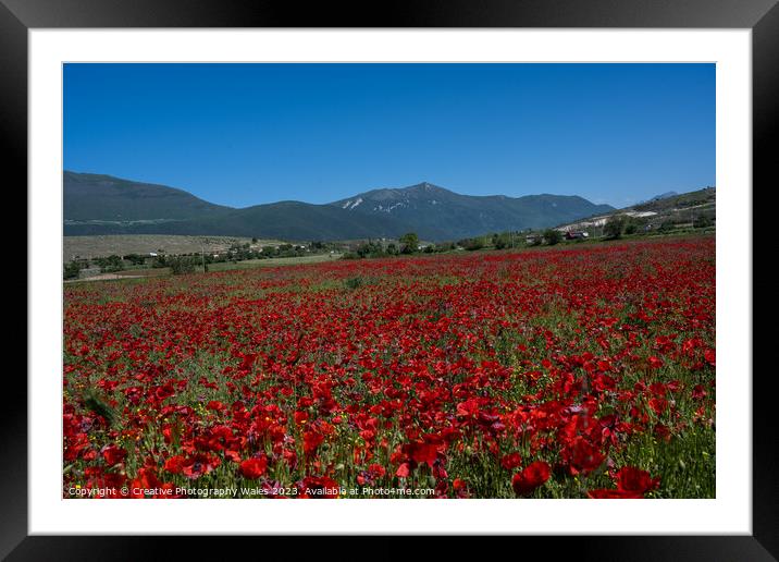 Capestrano Poppies, The Abruzzo, Italy Framed Mounted Print by Creative Photography Wales