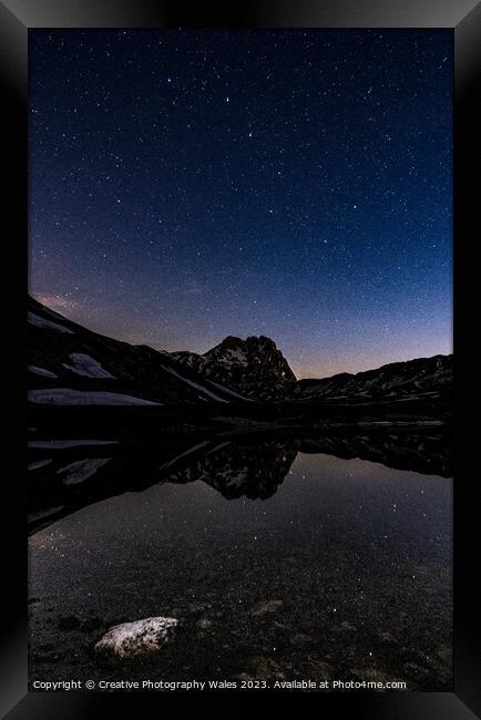 Night Sky at Gran Sasso National Park, The Abruzzo, Italy Framed Print by Creative Photography Wales
