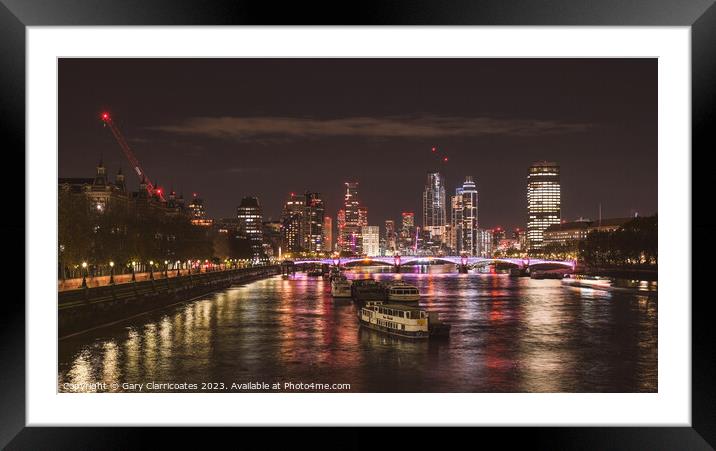 A Night on the Thames Framed Mounted Print by Gary Clarricoates