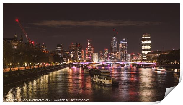 A Night on the Thames Print by Gary Clarricoates