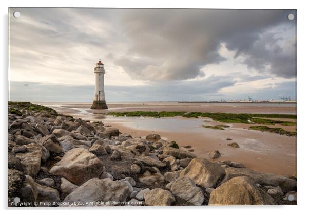 New Brighton Lighthouse Acrylic by Philip Brookes