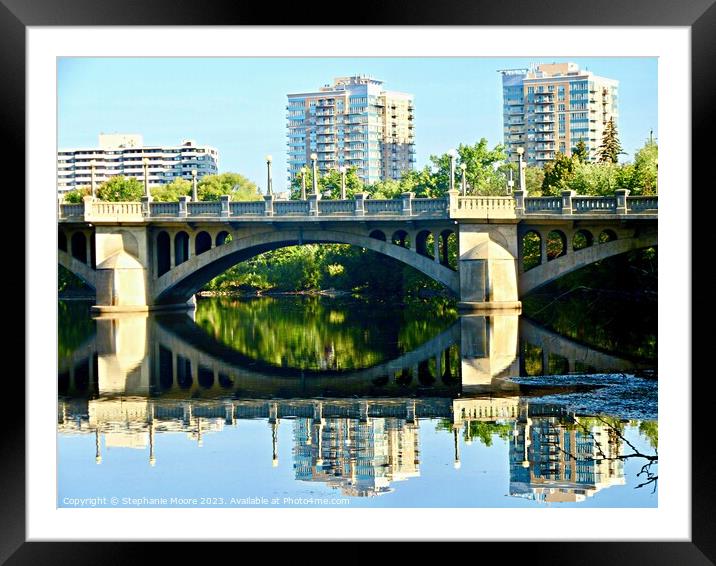 Reflection of the Cummings Bridge Framed Mounted Print by Stephanie Moore