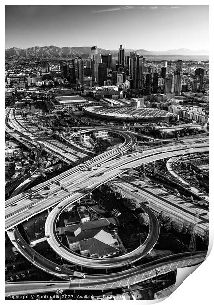 Aerial Los Angeles Santa Monica and Harbor Freeway Print by Spotmatik 