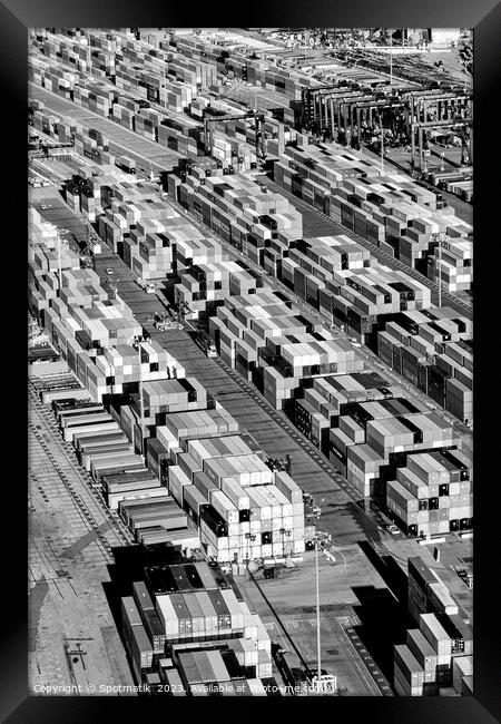 Port of Los Angeles container docks California USA Framed Print by Spotmatik 