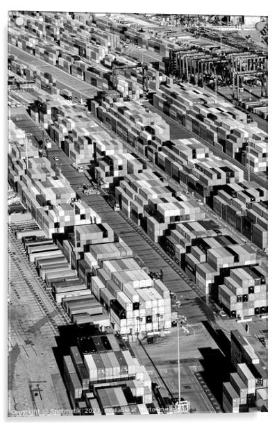 Port of Los Angeles container docks California USA Acrylic by Spotmatik 