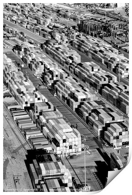 Port of Los Angeles container docks California USA Print by Spotmatik 