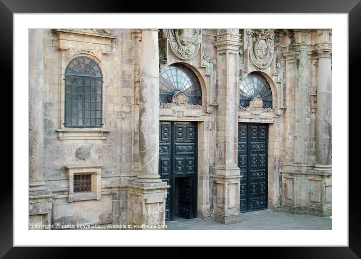Azabacheria Portal - Santiago de Compostela Framed Mounted Print by Laszlo Konya