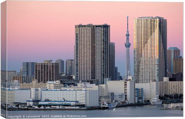 Tokyo sunset with Skytree Canvas Print by Lensw0rld 