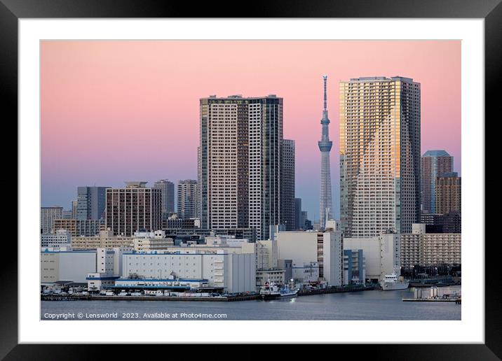 Tokyo sunset with Skytree Framed Mounted Print by Lensw0rld 