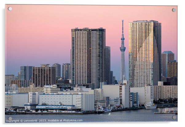 Tokyo sunset with Skytree Acrylic by Lensw0rld 