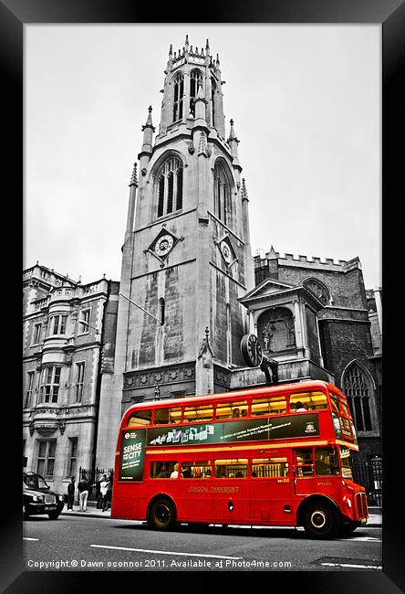 Red London Bus Framed Print by Dawn O'Connor