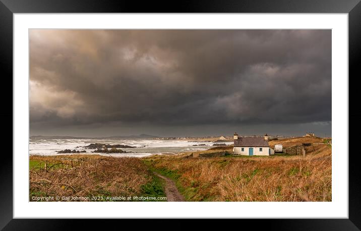 Rough weather off the Isle of Anglesey North Wales Framed Mounted Print by Gail Johnson