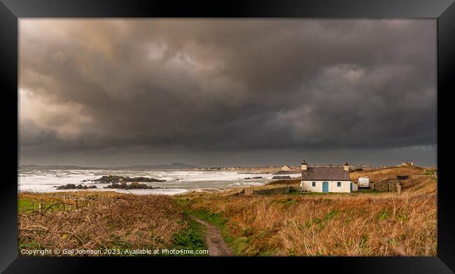 Rough weather off the Isle of Anglesey North Wales Framed Print by Gail Johnson