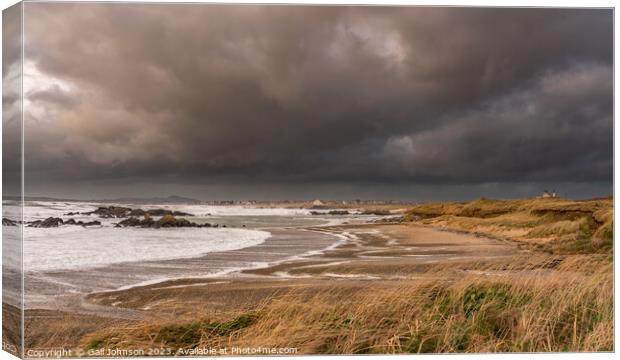 Rough weather off the Isle of Anglesey North Wales Canvas Print by Gail Johnson