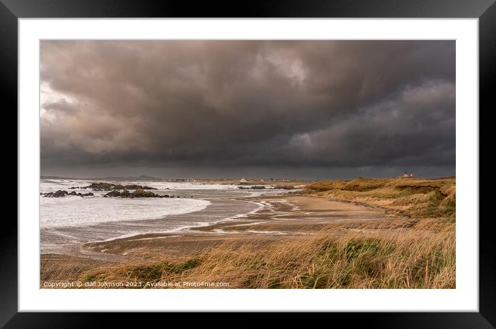 Rough weather off the Isle of Anglesey North Wales Framed Mounted Print by Gail Johnson